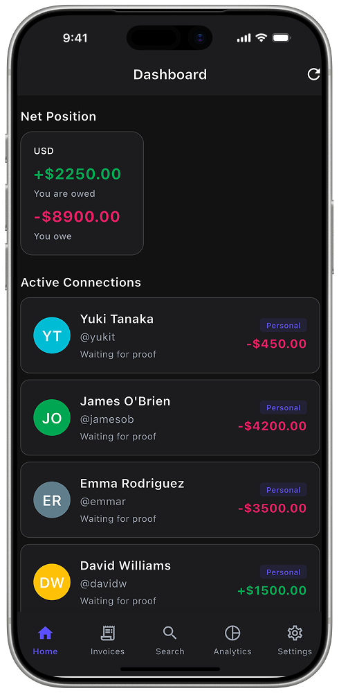 TrustBill App Screen